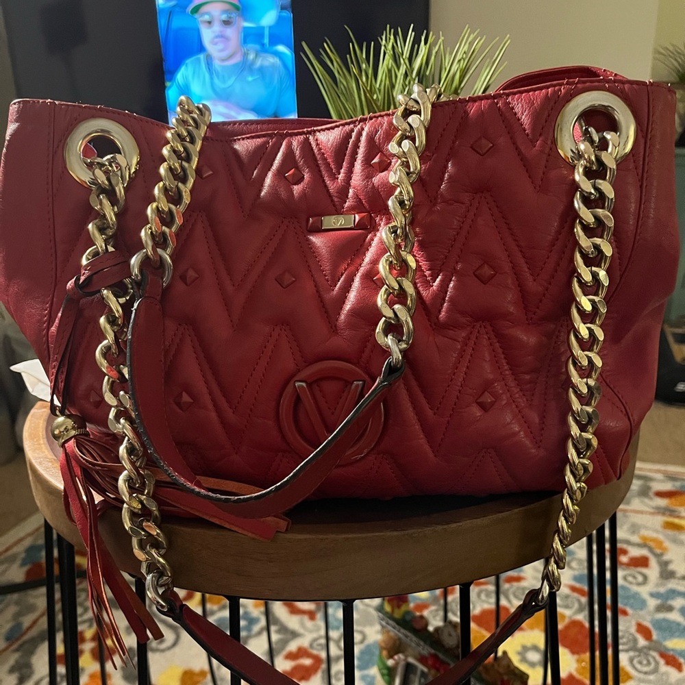 Valentino by Mario Valentino Luisa Diamond quilted Stud Shoulder Bag